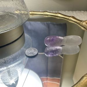 Amethyst and Clear Quartz peanut